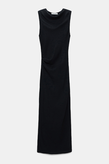 Dorothee Schumacher Drapiertes Schlauchkleid aus geripptem Jersey pure black