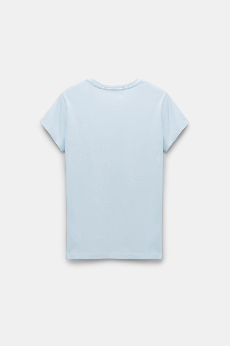 Dorothee Schumacher Round neck stretch cotton T-shirt ice blue