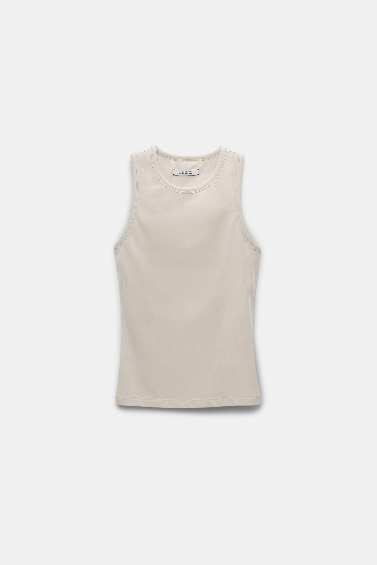 Dorothee Schumacher Round neck tank top with built-in bra soft beige