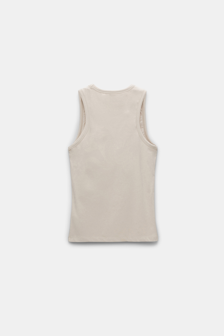 Dorothee Schumacher Round neck tank top with built-in bra soft beige