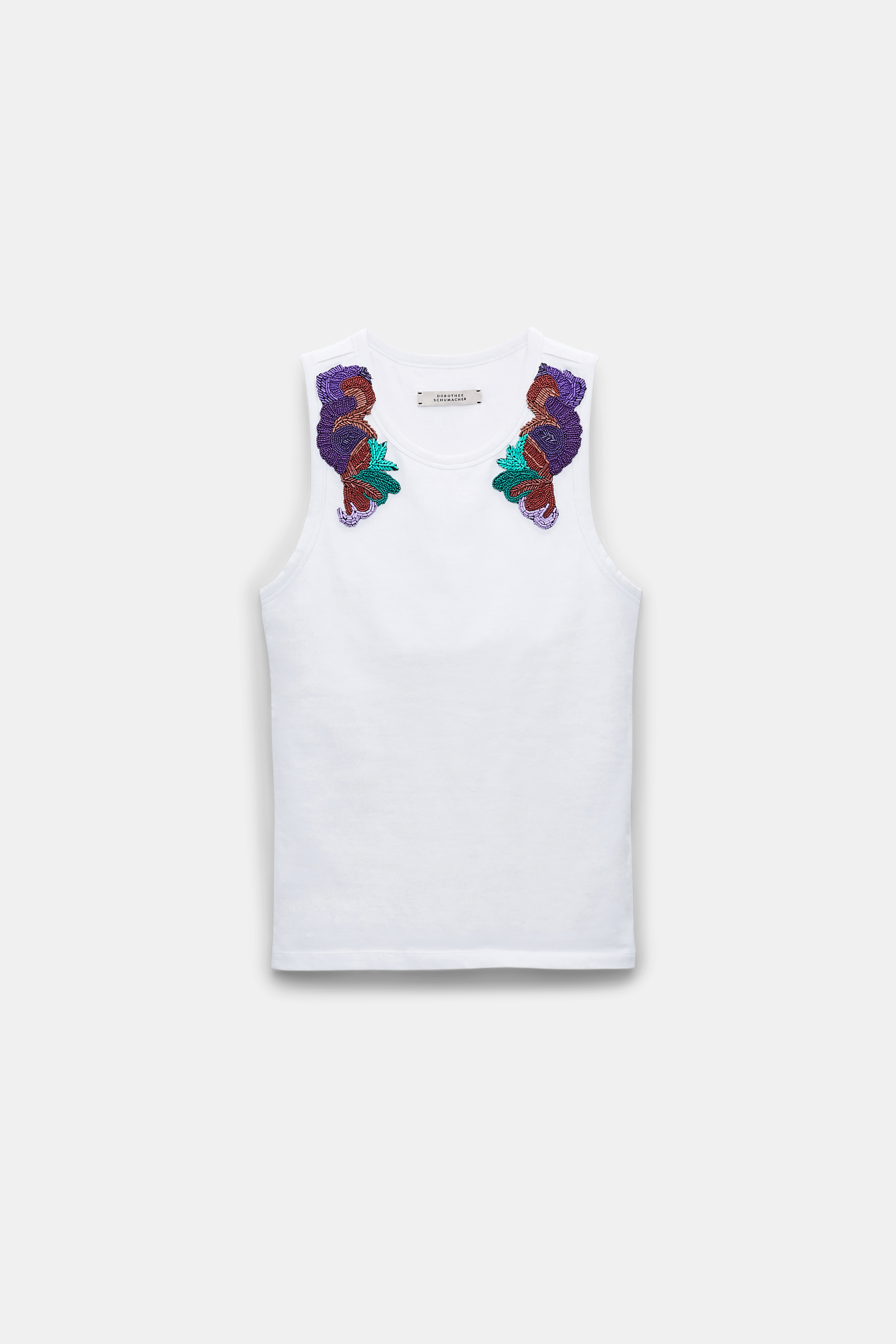 Dorothee Schumacher Rundhalstop mit Bra-Einsatz und Stickerei camellia white