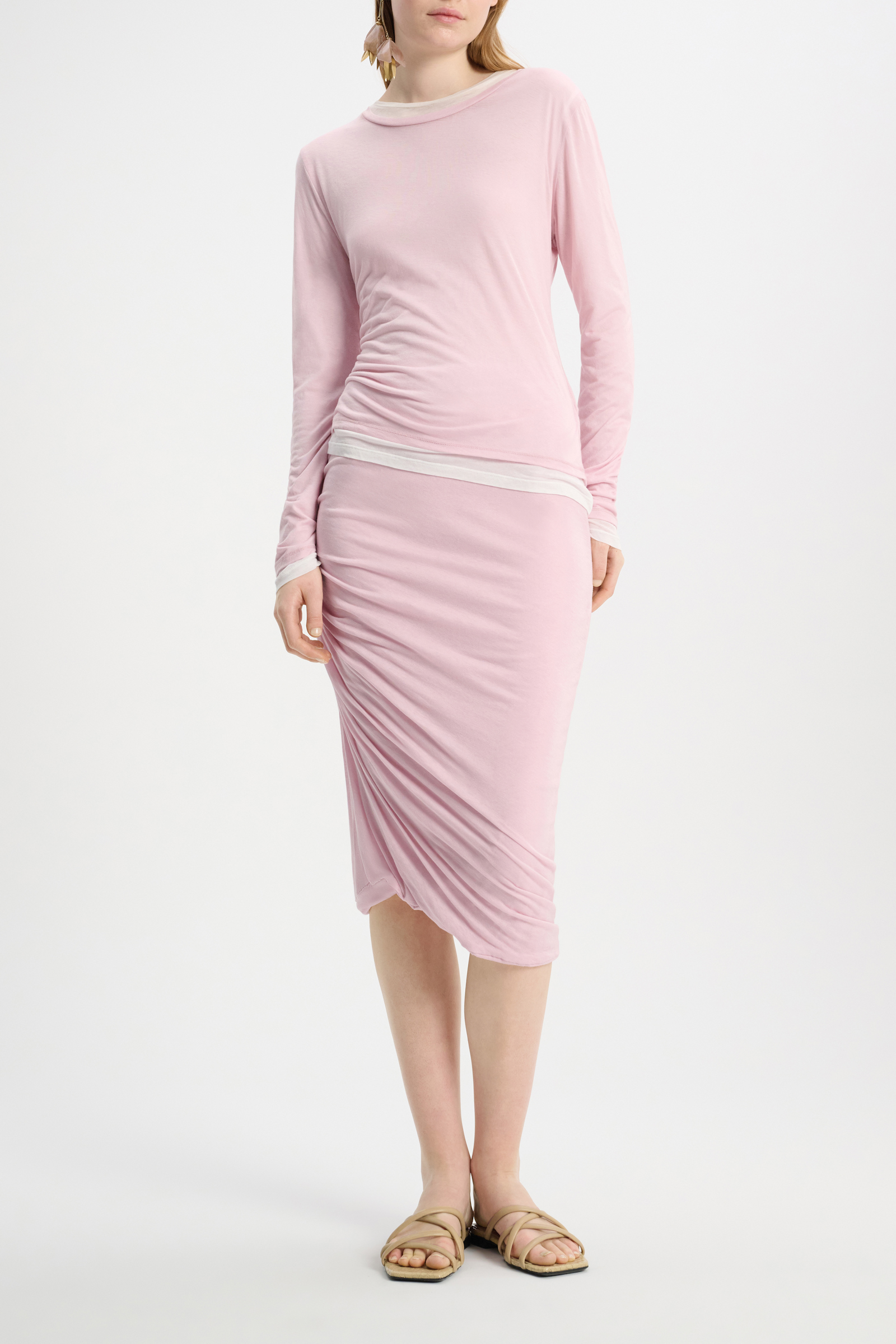 Dorothee Schumacher Three-layer, fine jersey skirt touch of rose