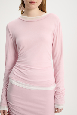 Dorothee Schumacher Double-layer long sleeve top white and rose mix