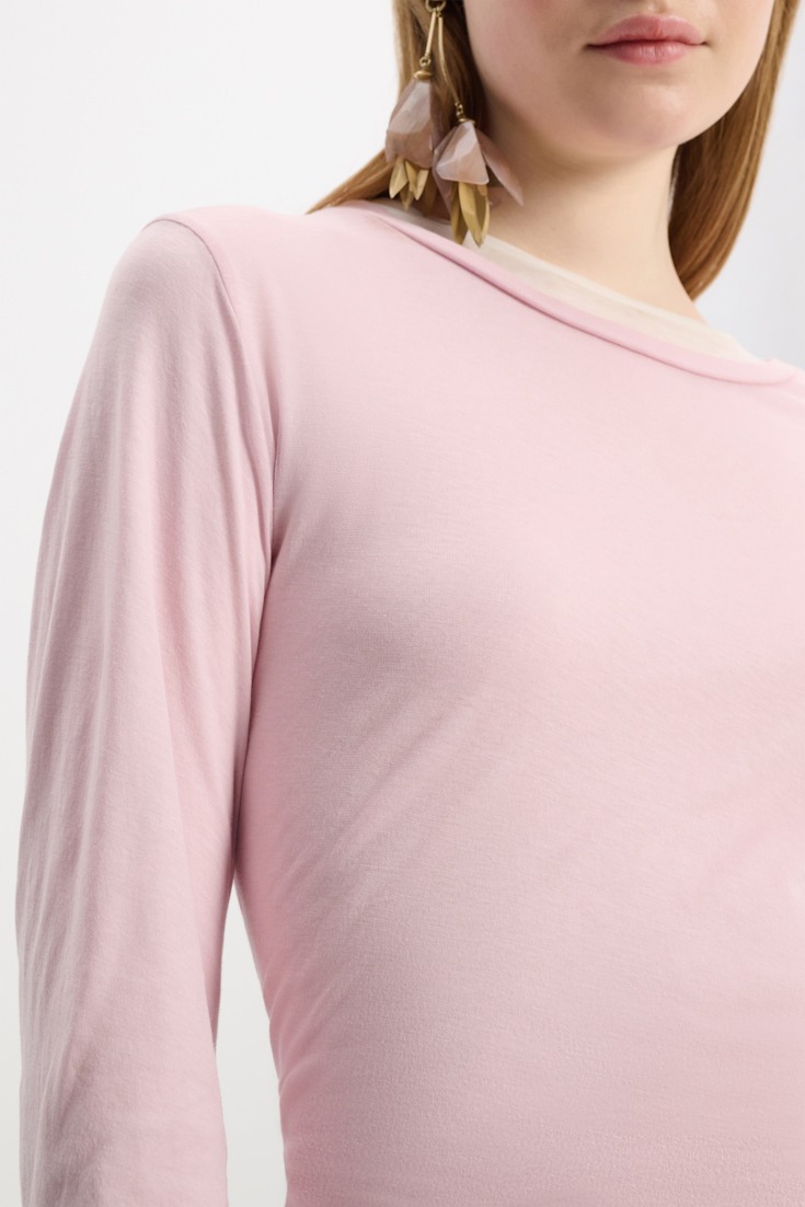 Dorothee Schumacher Langarmshirt im Layer-Look white and rose mix