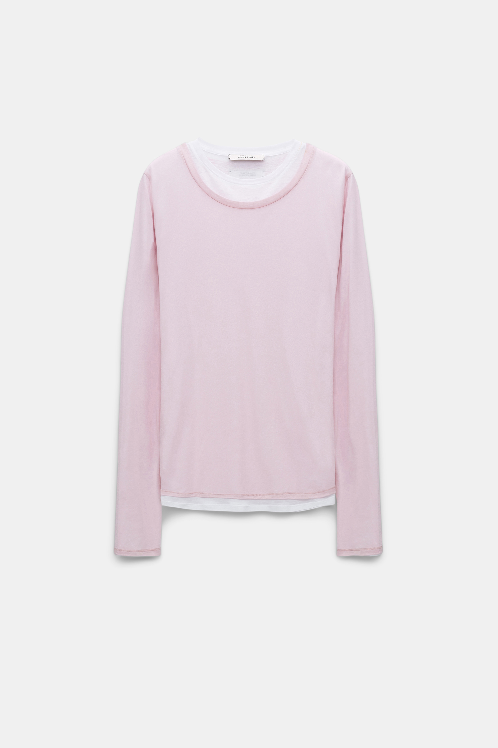 Dorothee Schumacher Langarmshirt im Layer-Look white and rose mix