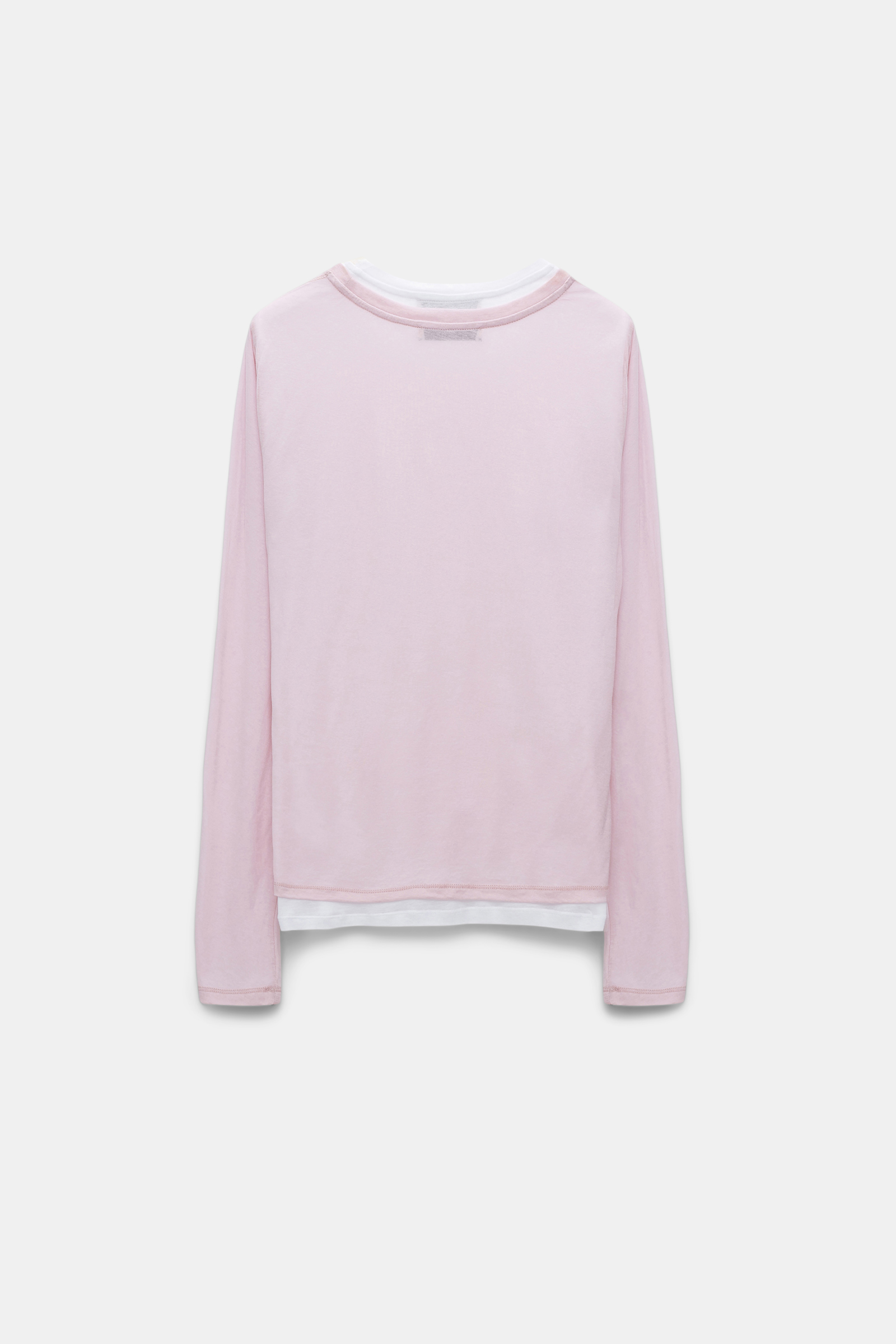Dorothee Schumacher Double-layer long sleeve top white and rose mix
