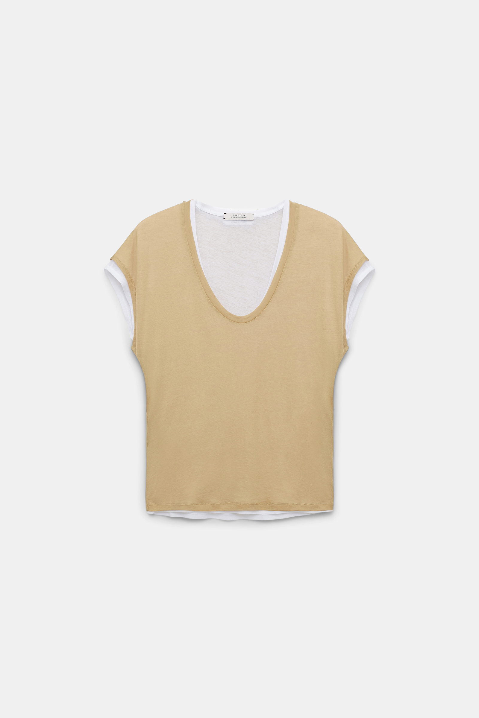 Dorothee Schumacher T-Shirt im Layer-Look brown and creme mix