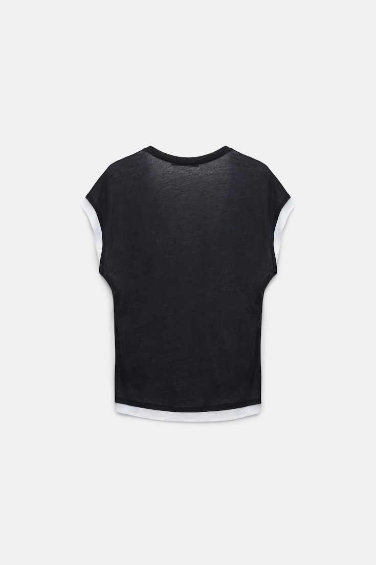 Dorothee Schumacher T-Shirt im Layer-Look black and white