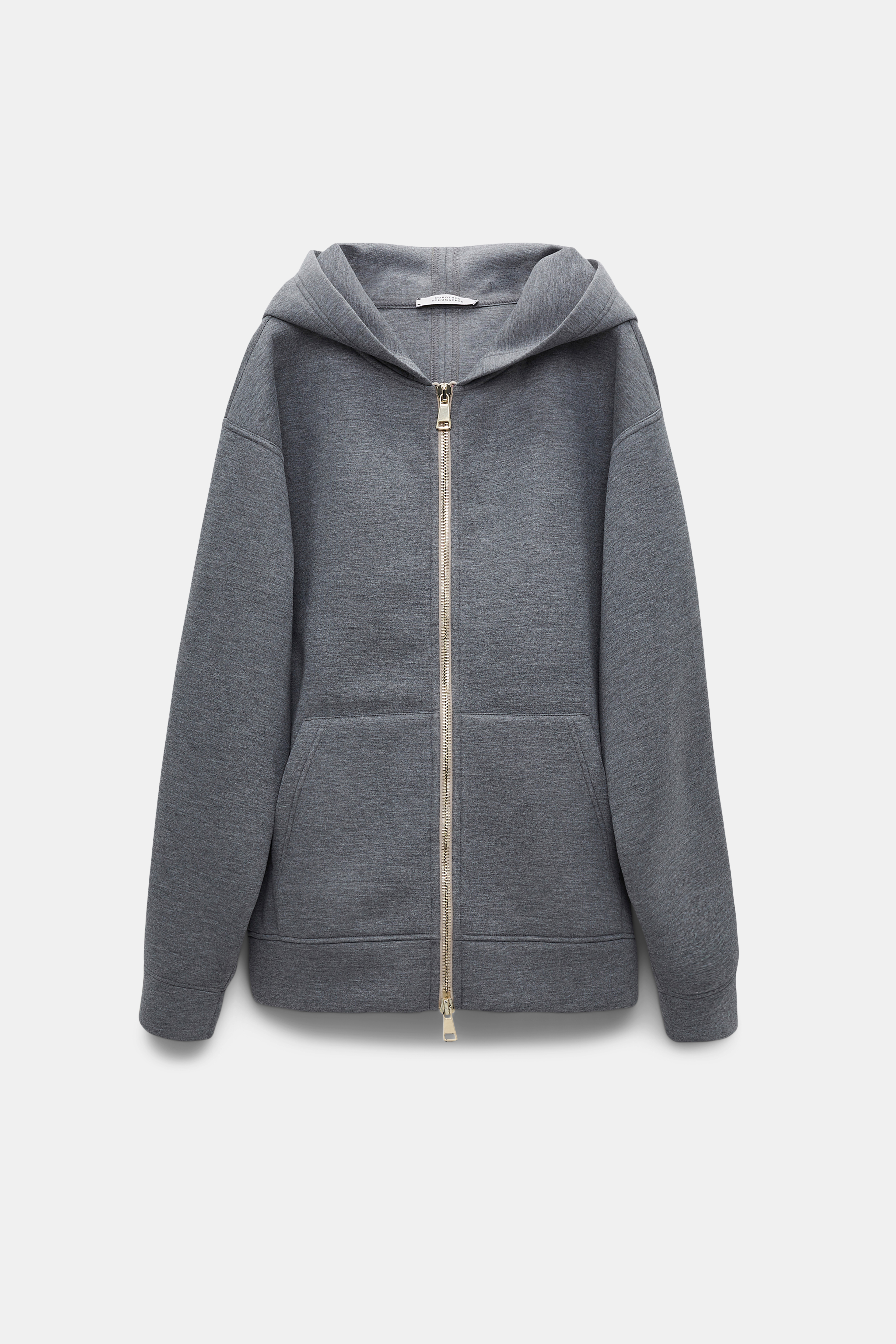 Dorothee Schumacher Gebondete Hoodiejacke mit Reißverschluss grey melange