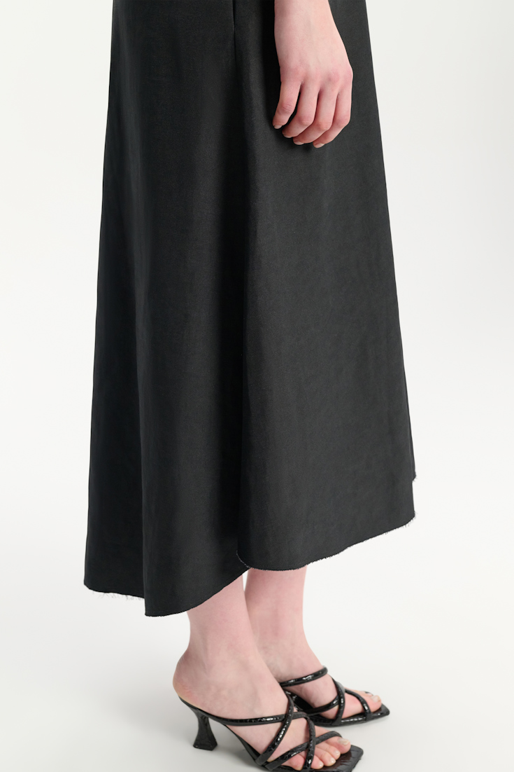 Dorothee Schumacher Kleid aus Leinenmix mit Embroidery pure black