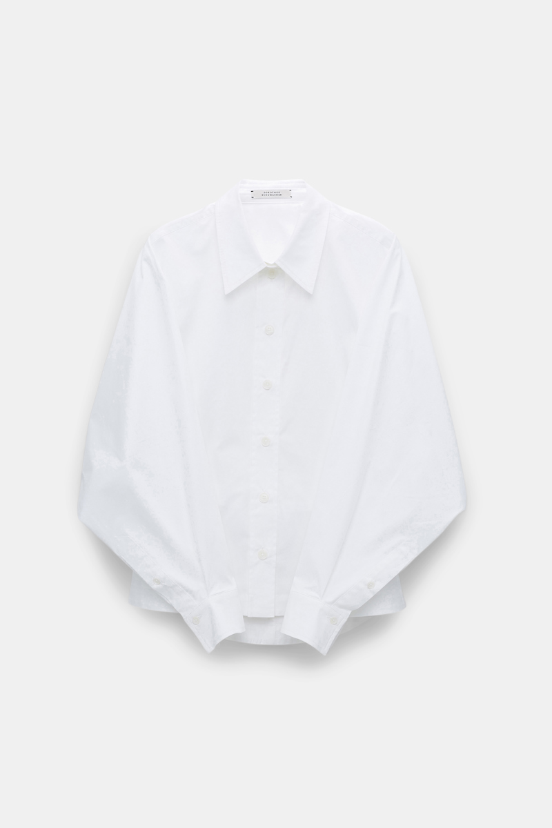 Shop Dorothee Schumacher Cotton Poplin Blouse With A Draped Back In White