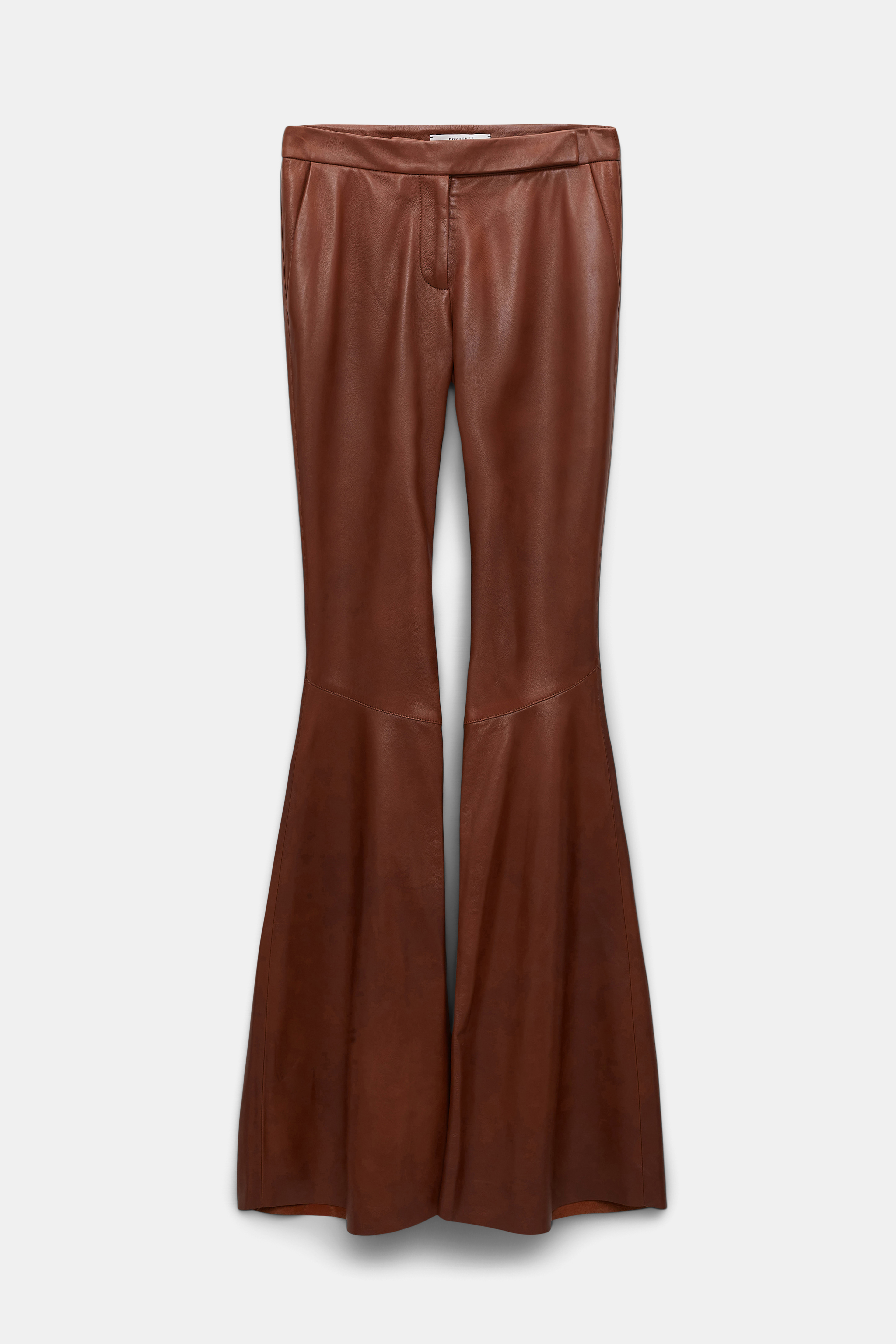 Dorothee Schumacher Lederhose mit ausgestelltem Bein brown sugar