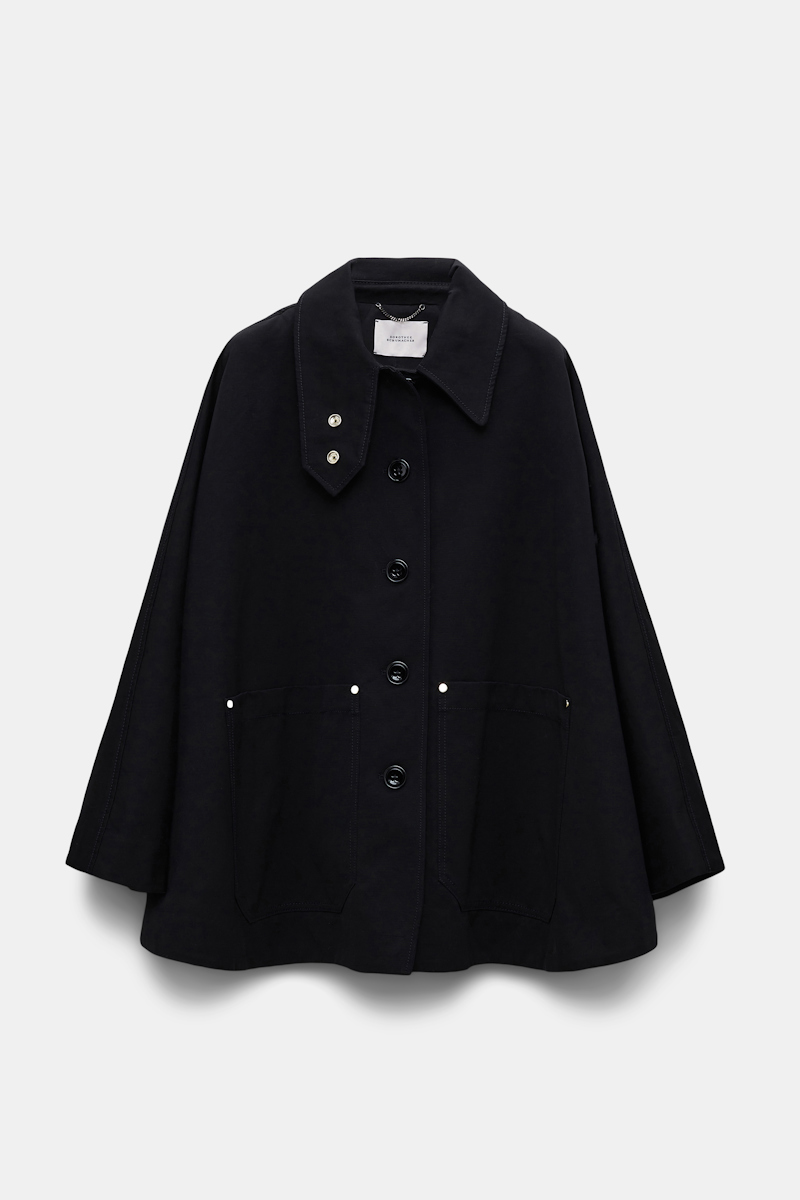 Dorothee Schumacher Cape With Patch Pockets In Black