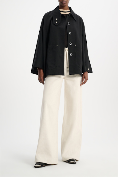 Dorothee Schumacher Relaxed cotton denim-linen pants ecru
