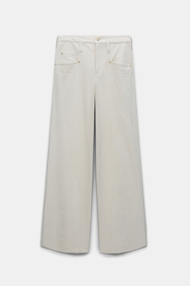 Dorothee Schumacher Relaxed cotton denim-linen pants ecru