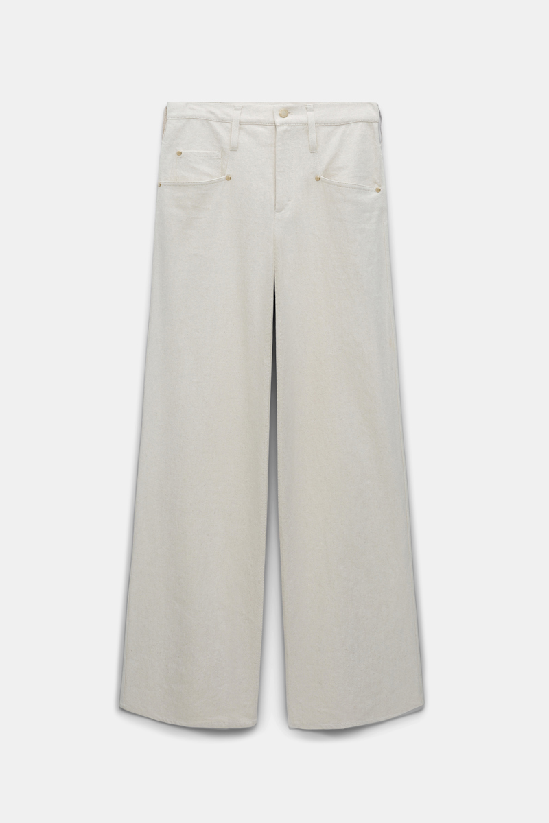 Dorothee Schumacher Relaxed Cotton Denim-linen Pants In White