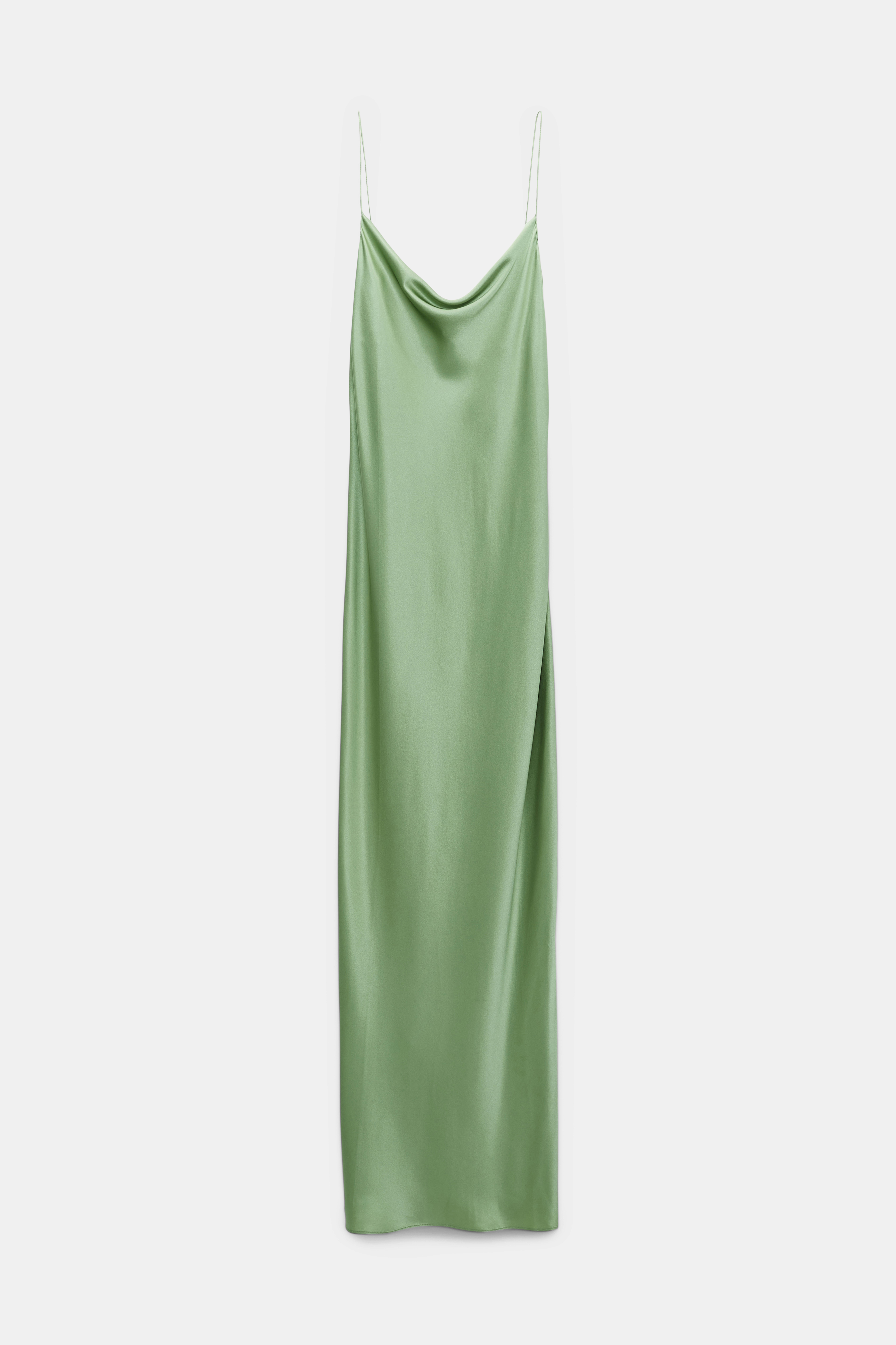 Dorothee Schumacher Silk charmeuse dress with a waterfall neckline soft green