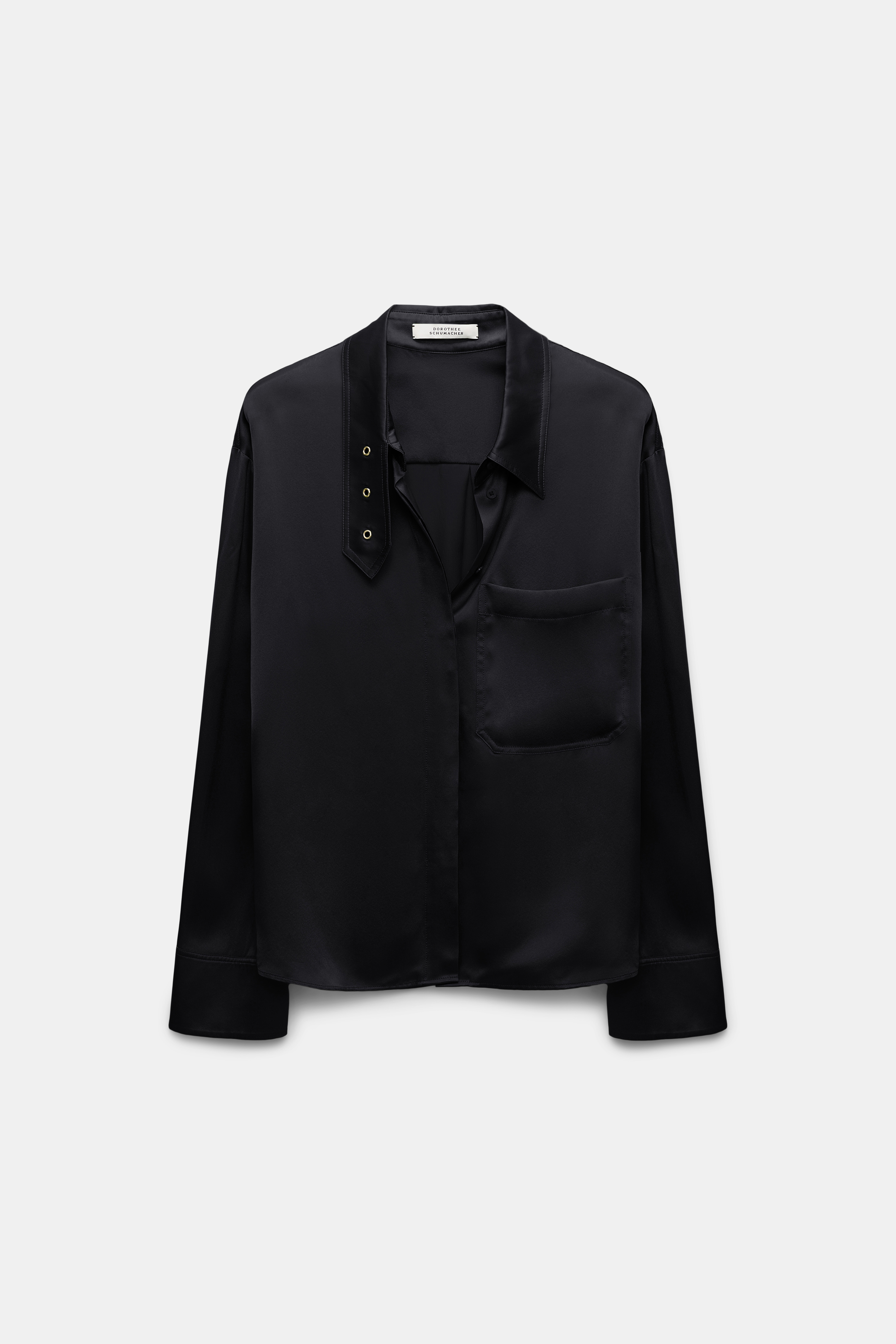 Dorothee Schumacher Hemd aus Seidencharmeuse pure black
