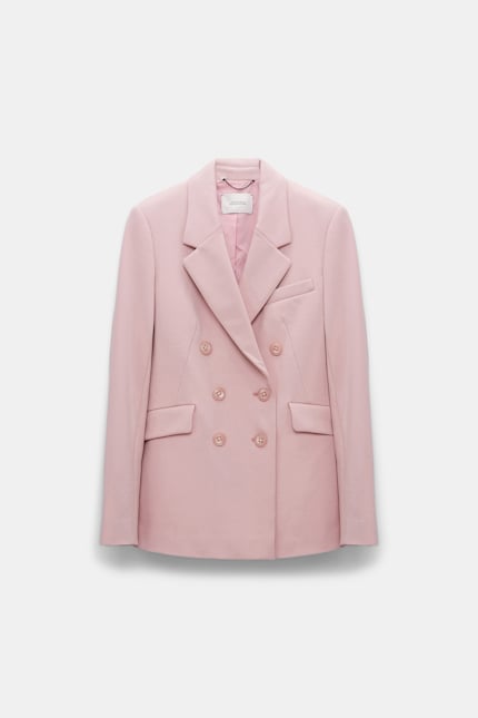 EMOTIONAL ESSENCE jacket Dorothee Schumacher Double-breasted blazer in Punto Milano light rose