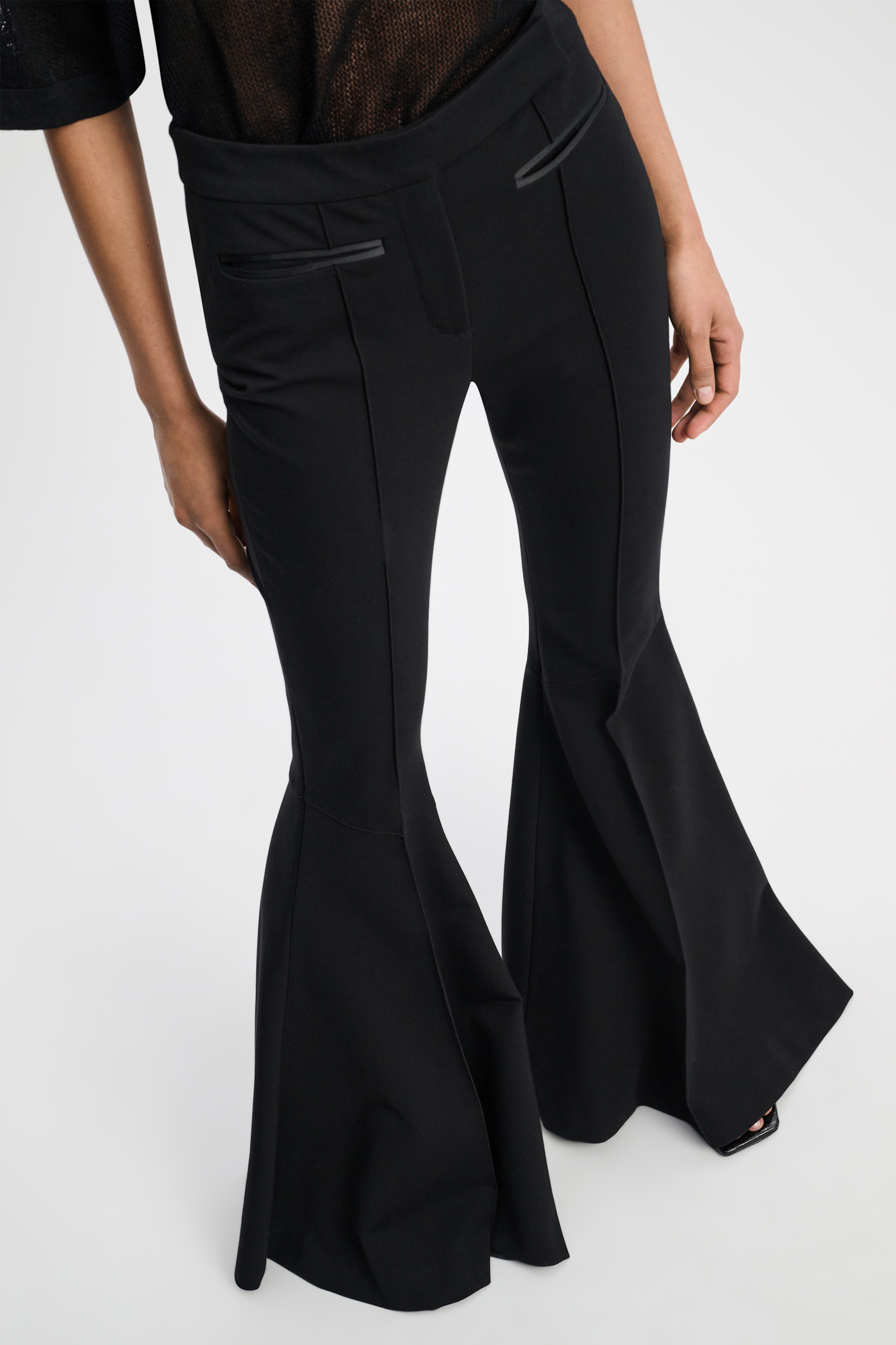 Dorothee Schumacher Flared wide leg pants in Punto Milano pure black