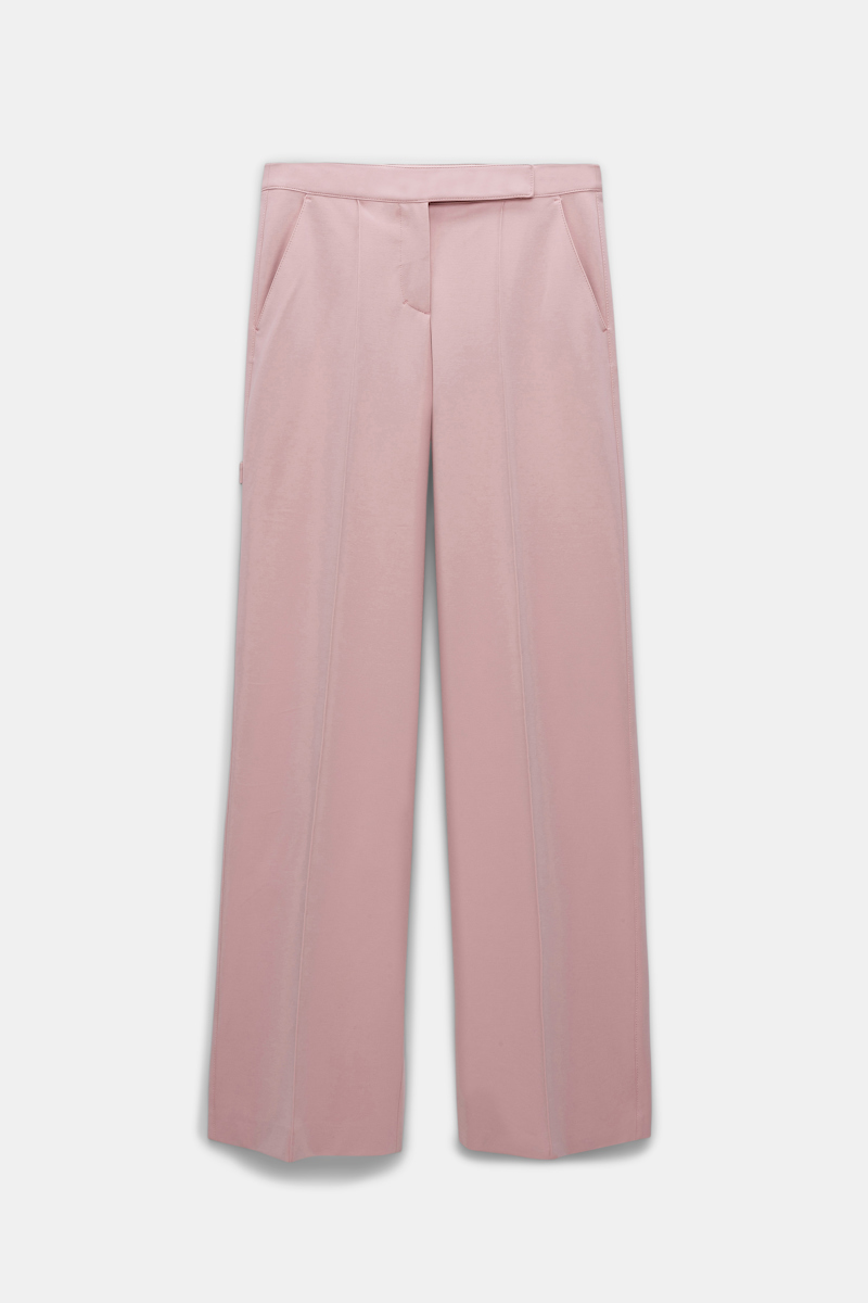 Dorothee Schumacher Wide Leg Pants In Punto Milano With Pintucks In Light Pink