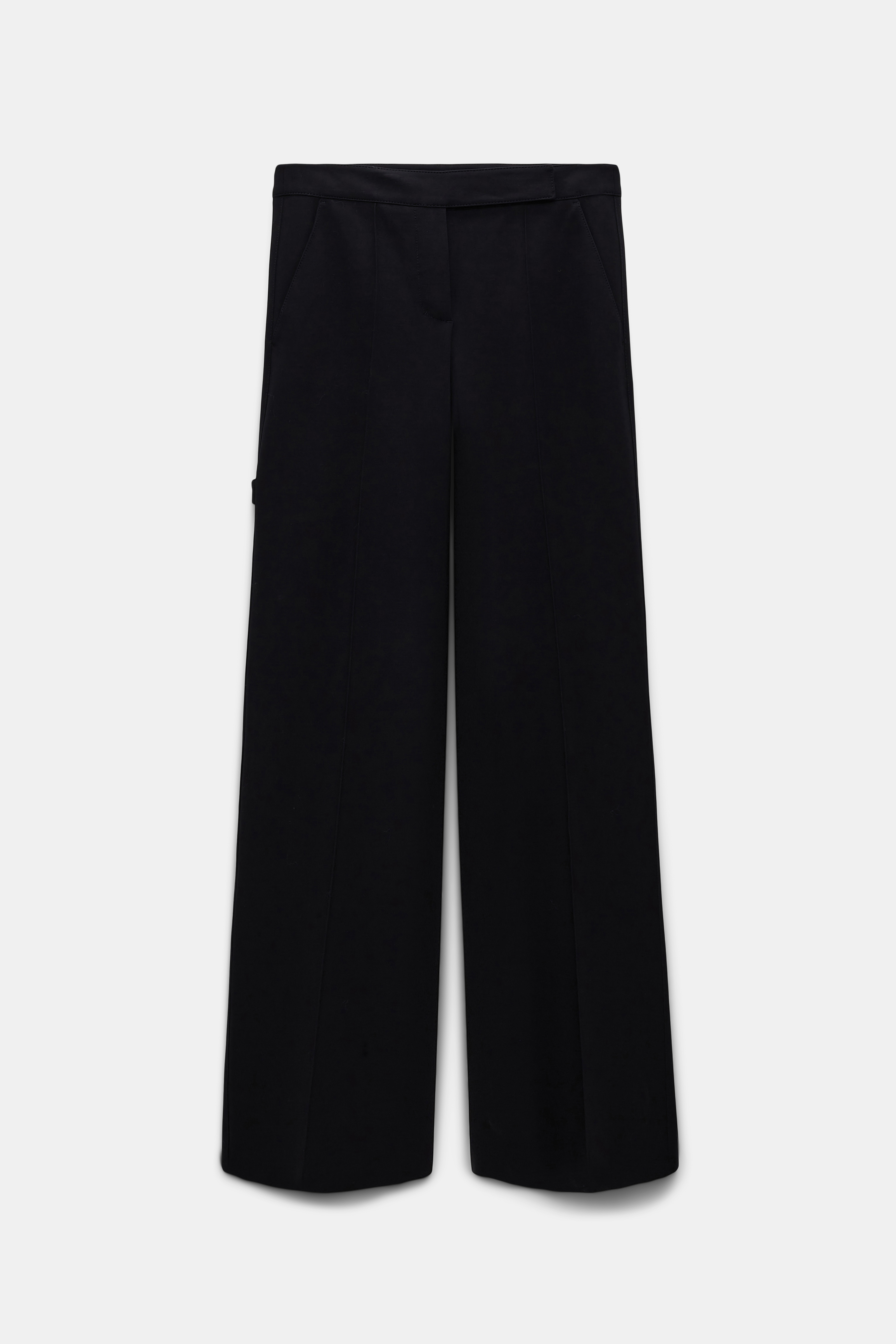 Dorothee Schumacher Wide leg pants in Punto Milano with pintucks pure black