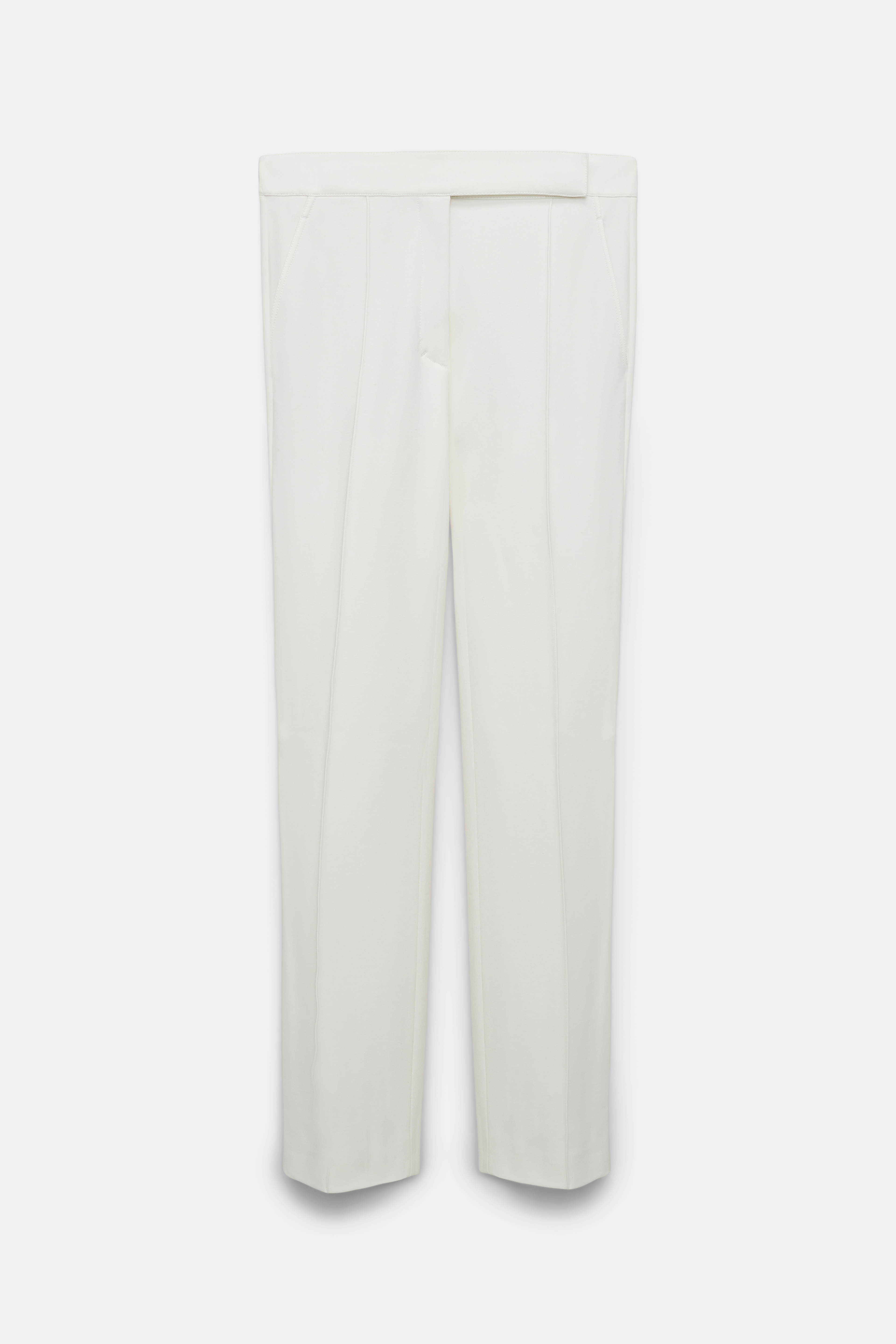 Dorothee Schumacher Schmale Hose aus Punto Milano mit Biese camellia white