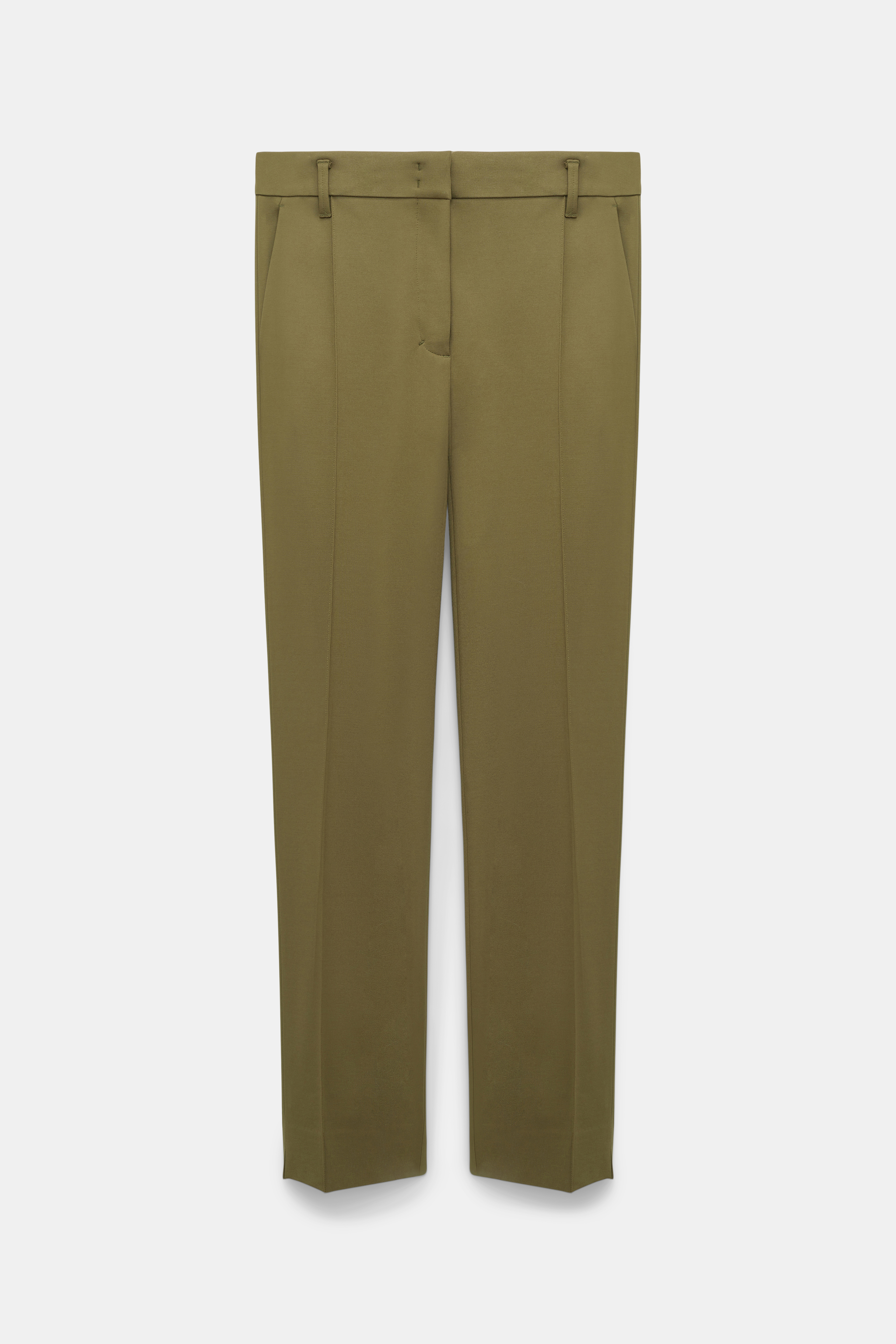 Dorothee Schumacher Cigarette pants in Punto Milano dark shiny khaki