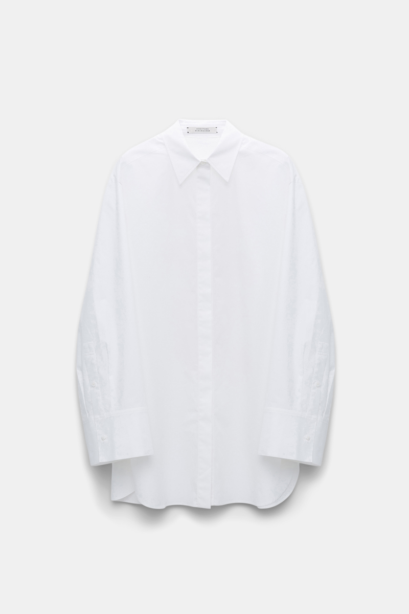 Dorothee Schumacher Casual Shirt With Pineapple Embroidery On The Back In White