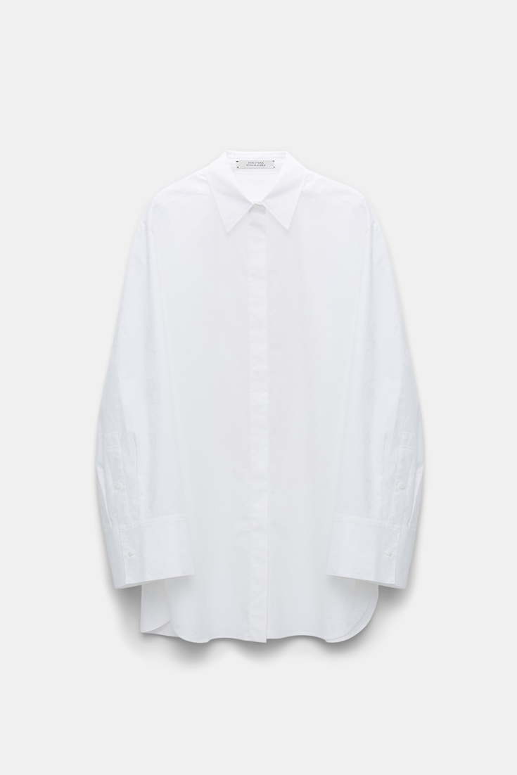 Dorothee Schumacher Casual shirt with pineapple embroidery on the back pure white