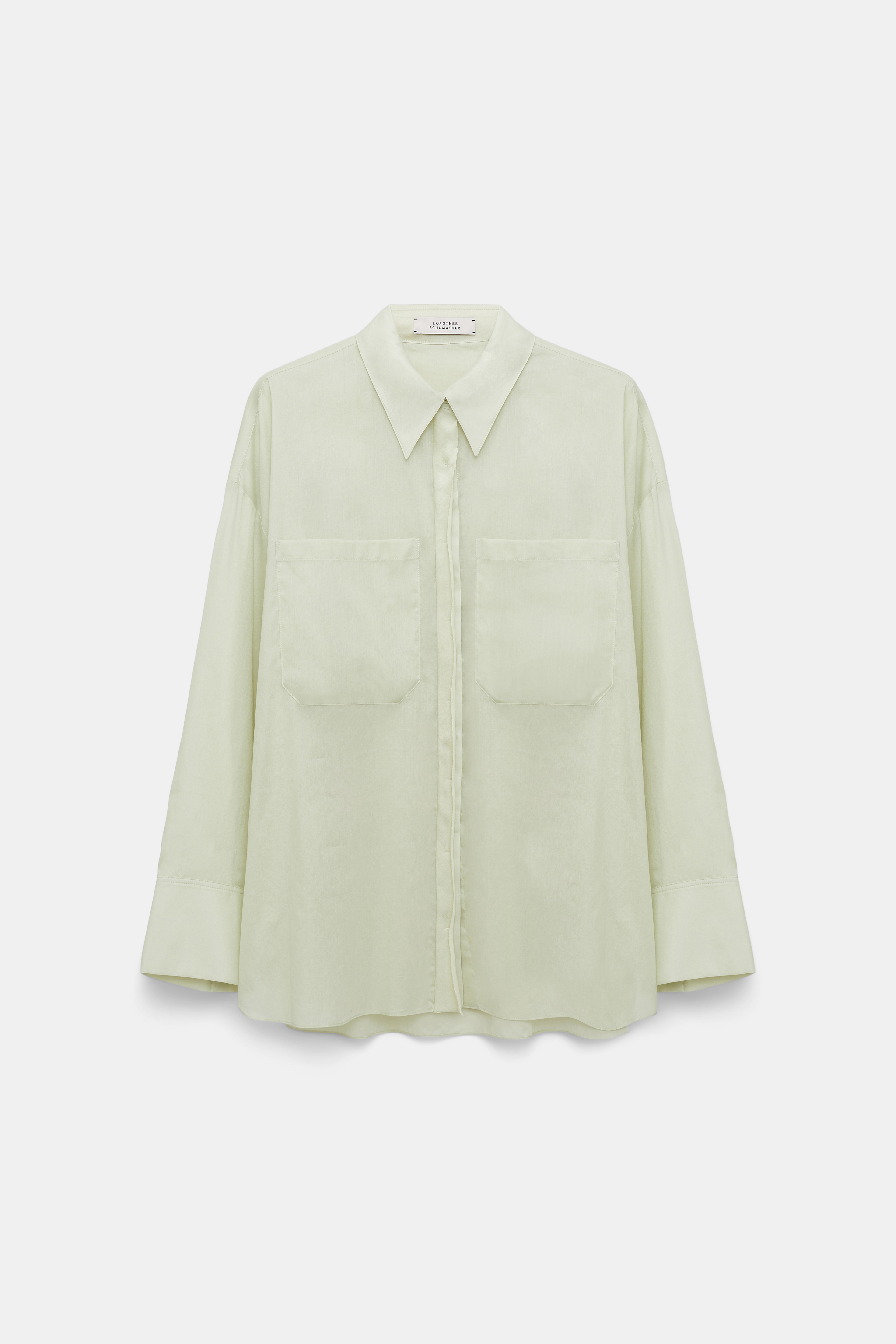 Dorothee Schumacher Oversized shirt in cotton voile light lime