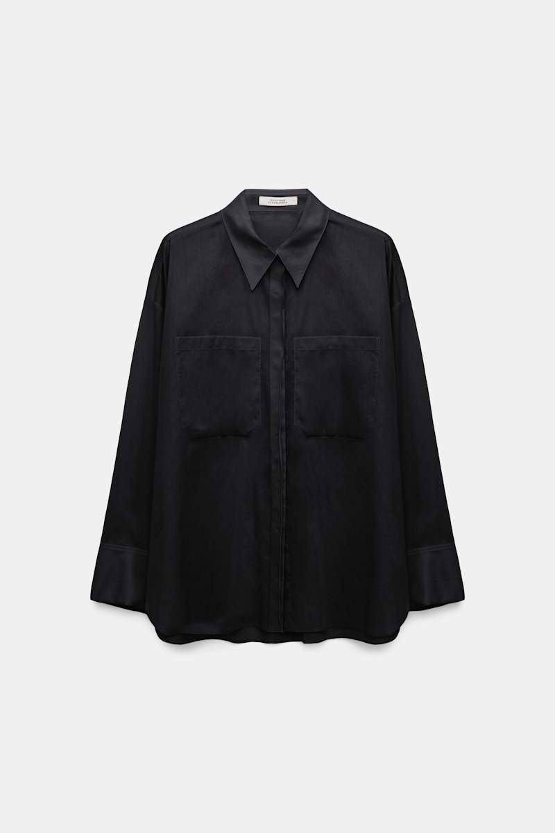 Dorothee Schumacher Oversized Shirt In Cotton Voile In Black