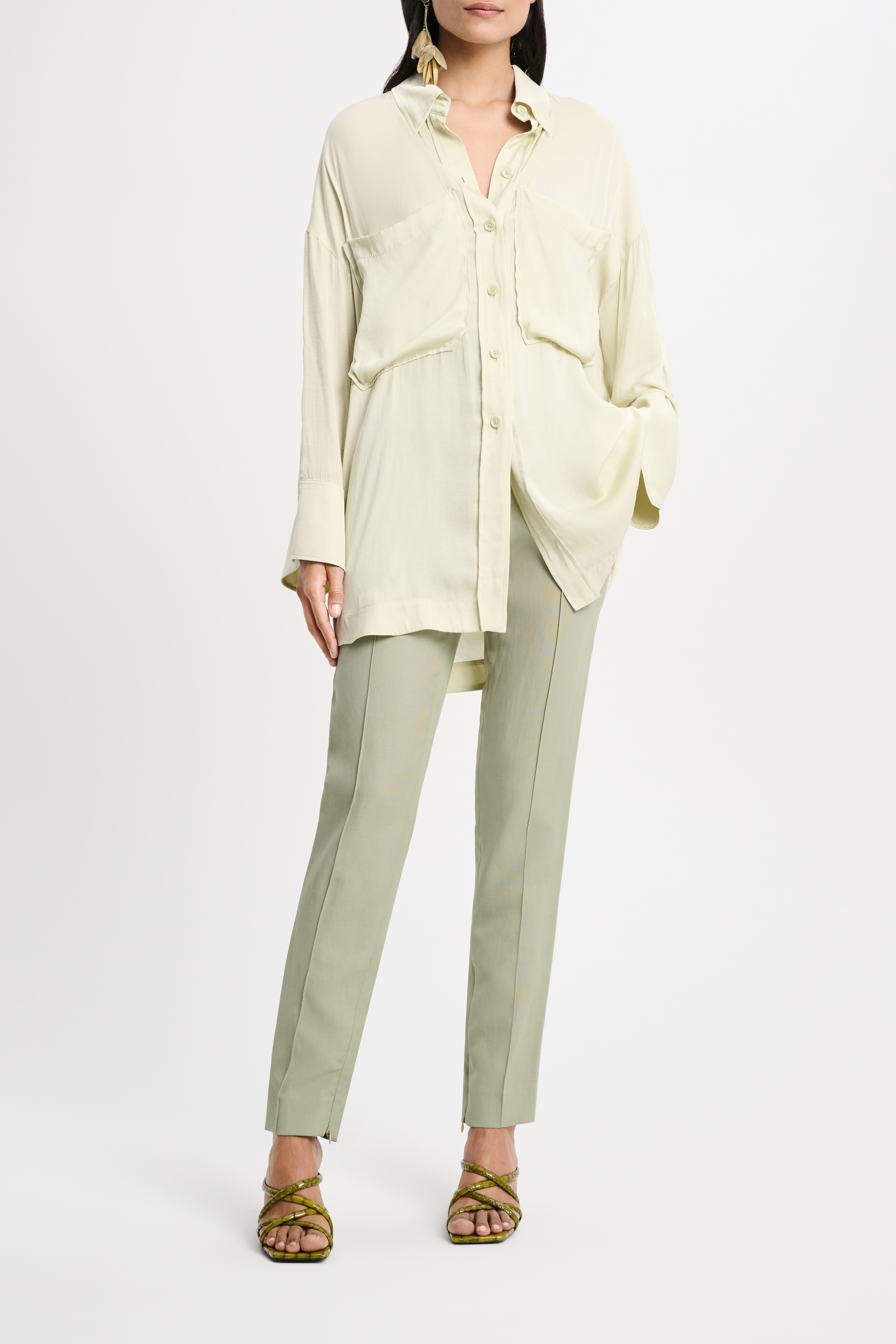 Dorothee Schumacher Oversized shirt in crinkle satin with patch