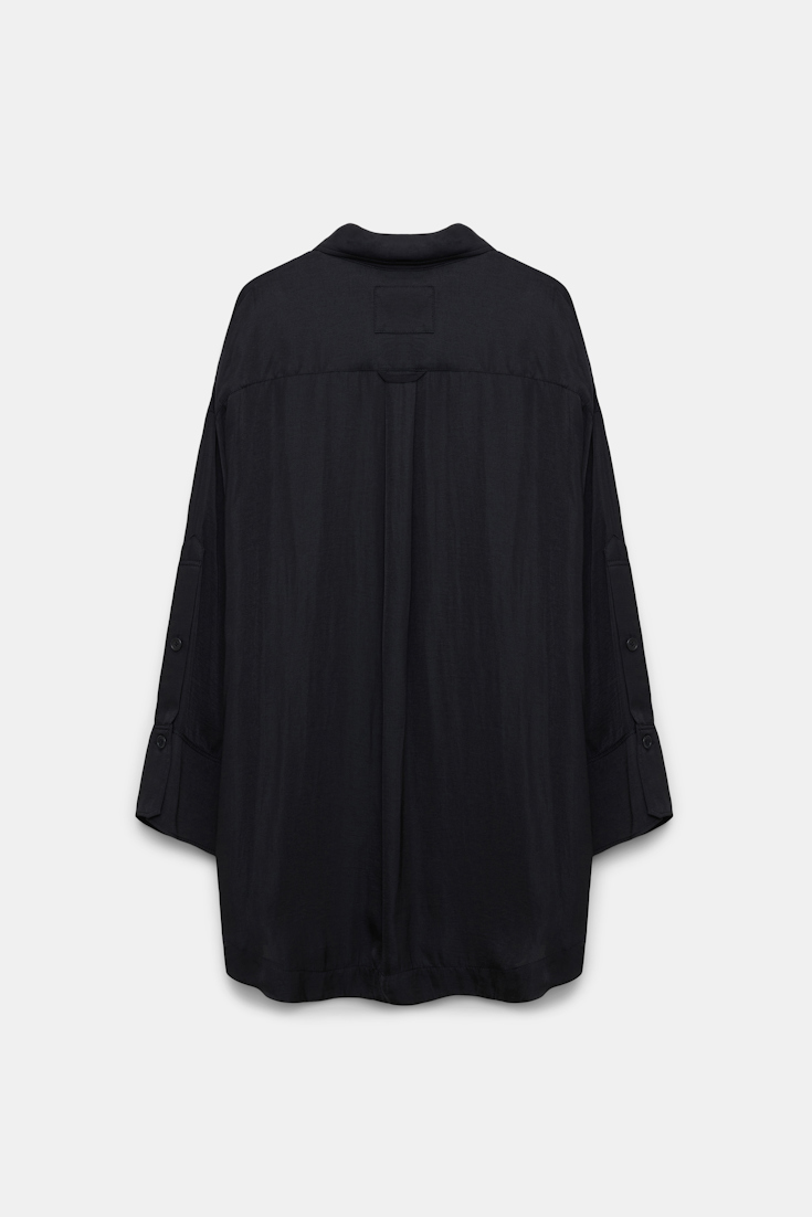 Dorothee Schumacher Oversized Bluse aus Crincle Satin pure black