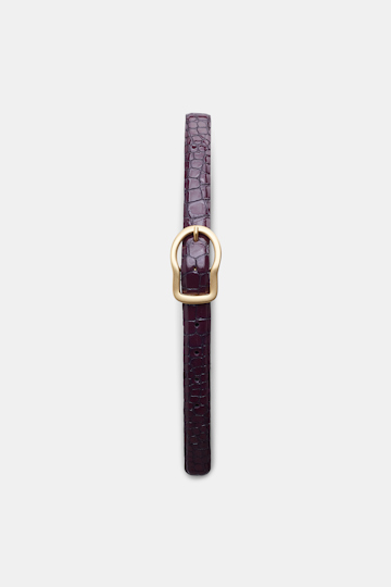 Dorothee Schumacher Reversible belt with signature buckle shimmering lilac
