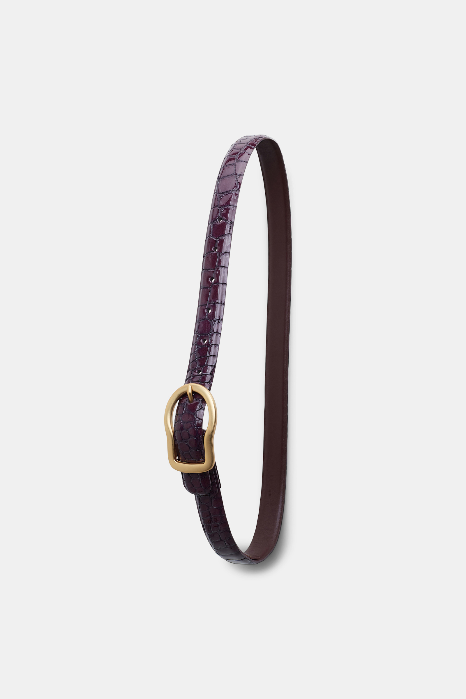 Dorothee Schumacher Reversible belt with signature buckle shimmering lilac