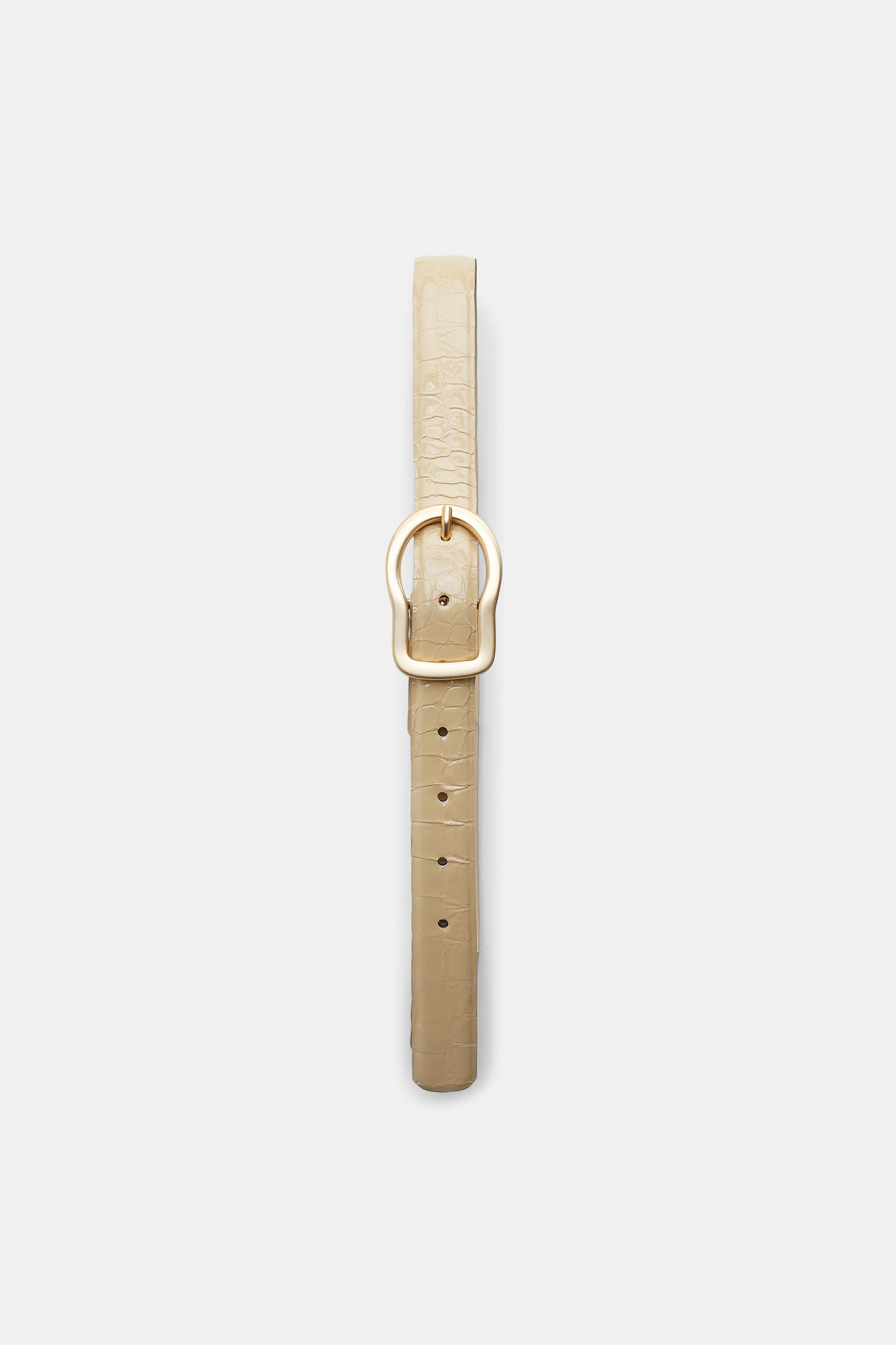 Dorothee Schumacher Reversible belt with signature buckle shimmering camel