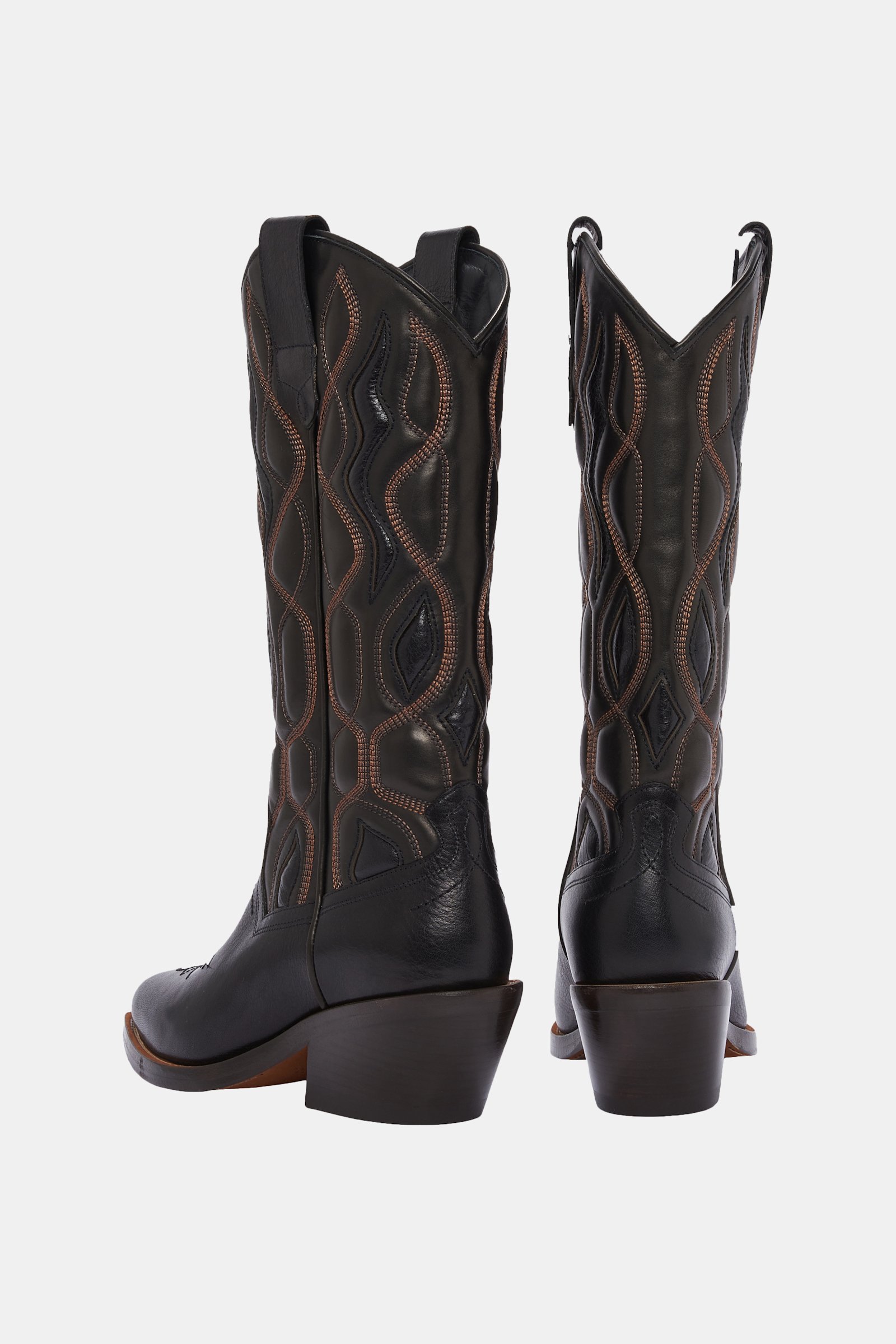 Dorothee Schumacher Embroidered cowboy boots brown and black mix