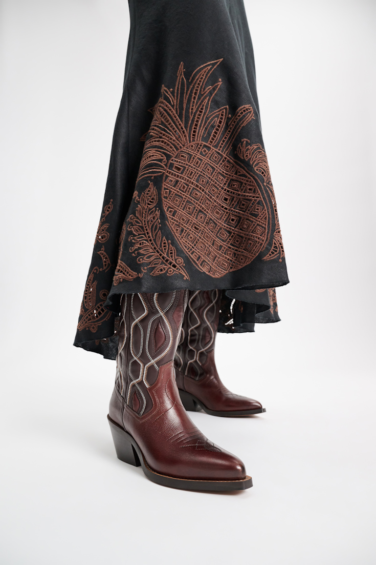 Dorothee Schumacher Embroidered cowboy boots brown mix