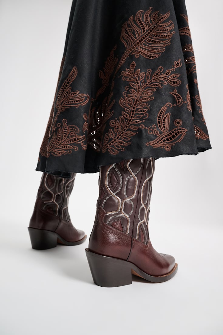 Dorothee Schumacher Embroidered cowboy boots brown mix