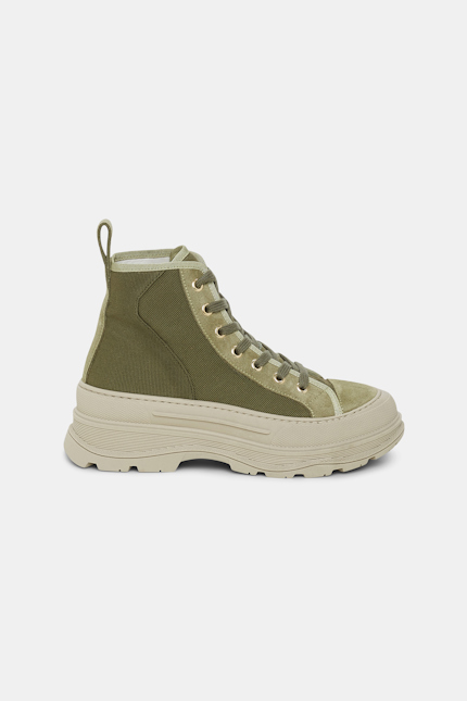 SUMMER SPORTINESS hi-top Dorothee Schumacher High-Top Sneakers aus Veloursleder und Canvas structured green