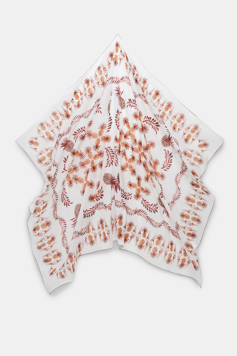 Dorothee Schumacher Pineapple Print Cotton-silk Pareo In Brown
