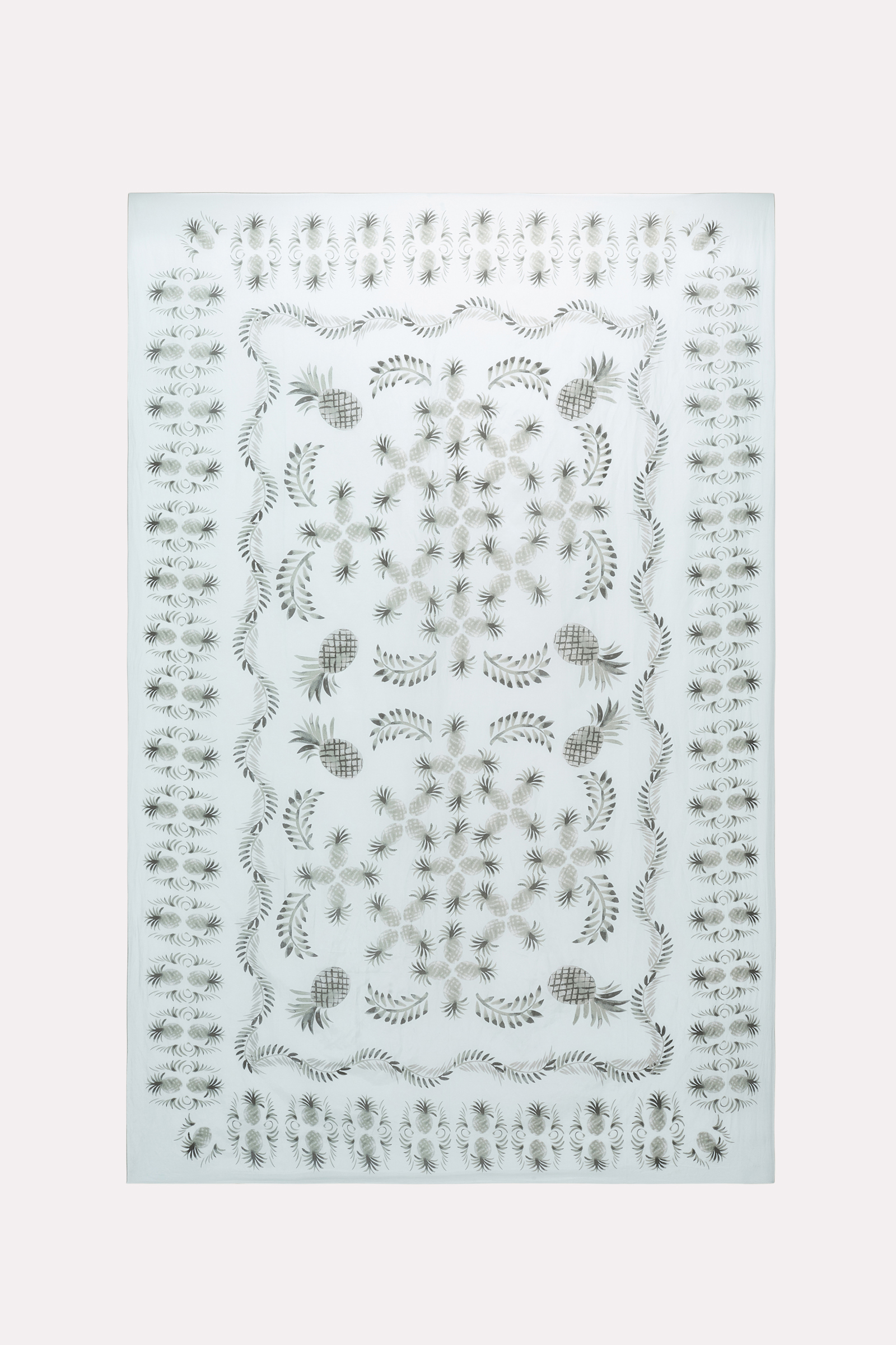 Dorothee Schumacher Pineapple print cotton-silk pareo sage green pinapples