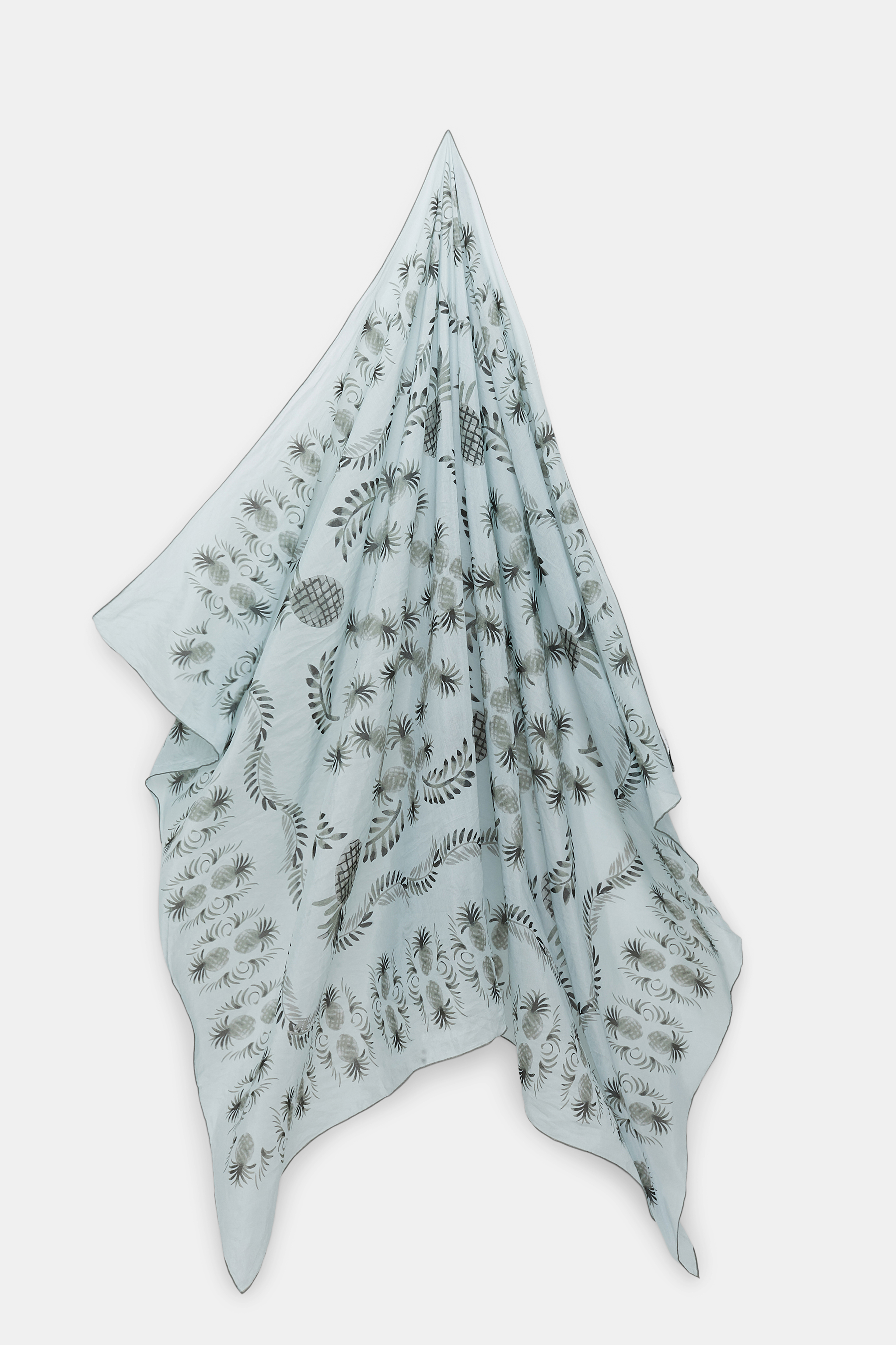 Dorothee Schumacher Pineapple print cotton-silk pareo sage green pinapples