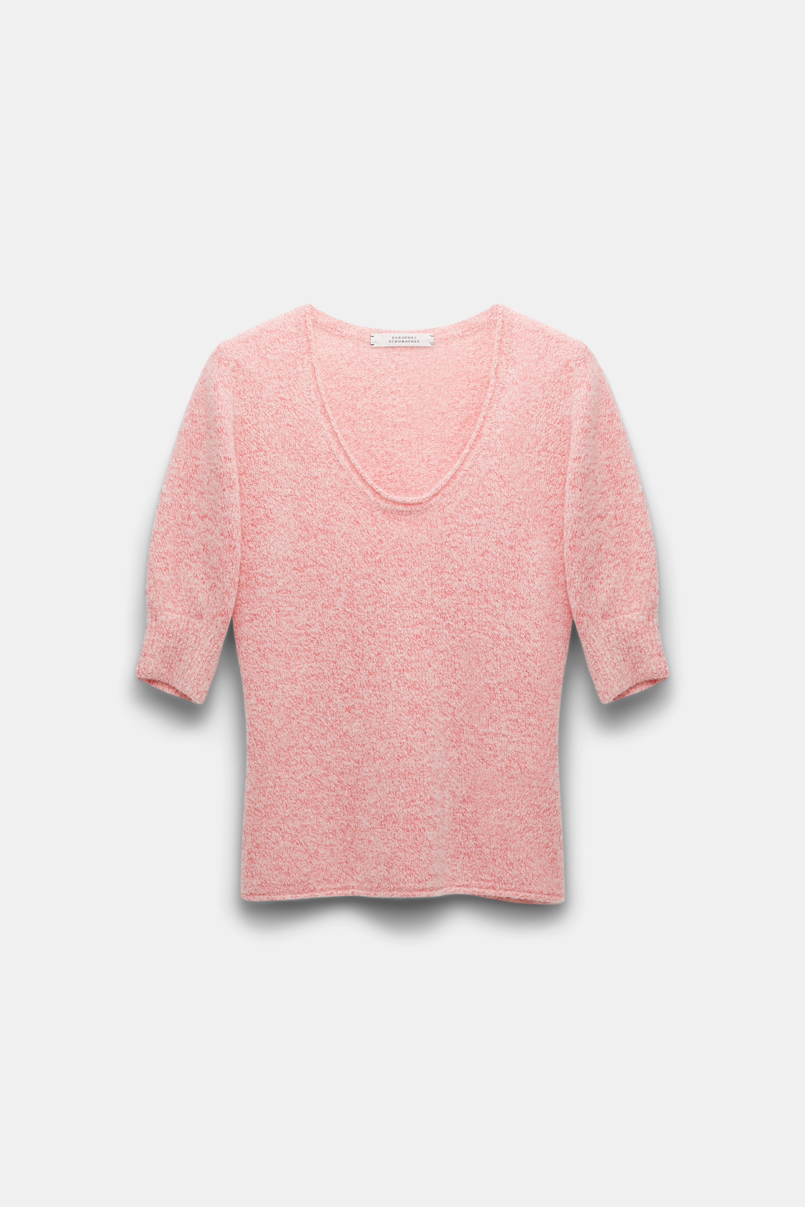 Dorothee Schumacher Softer Pullover aus Kaschmir und Seide pink and white melange