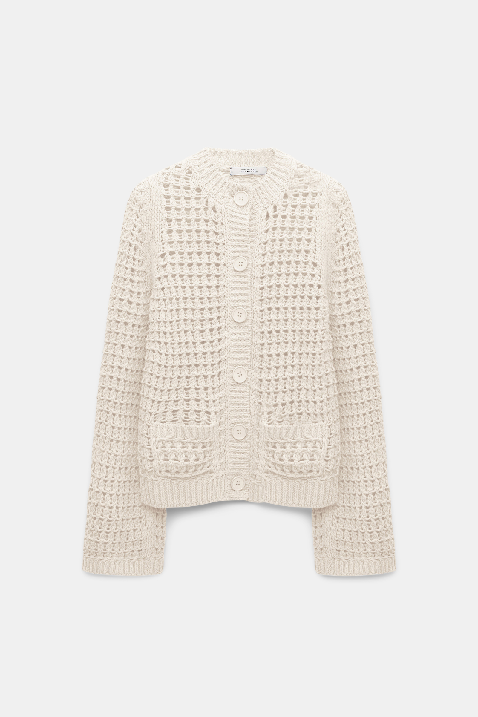 Dorothee Schumacher Cotton blend textured knit cardigan orchid white