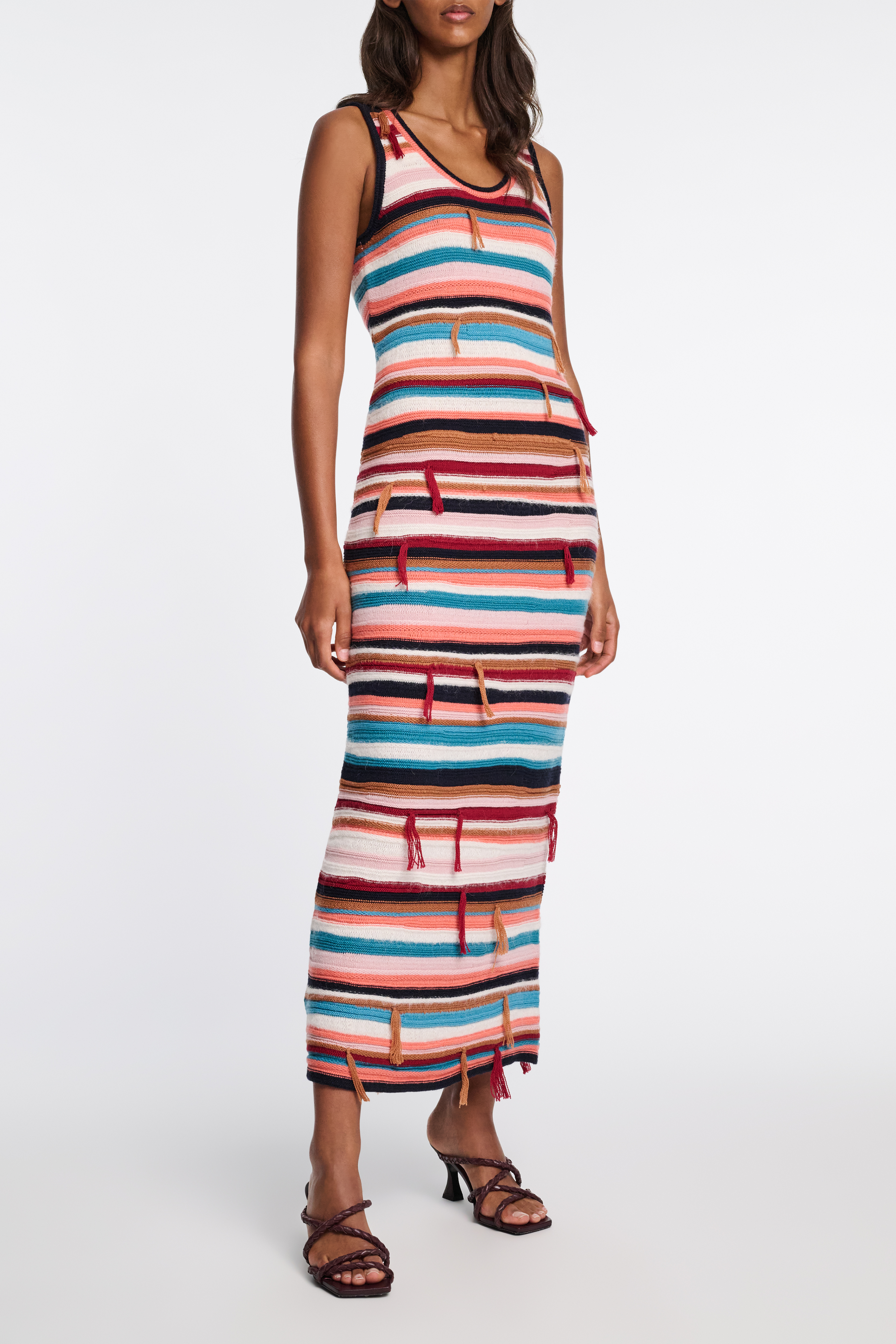 Dorothee Schumacher Striped mixed knit scoop neck