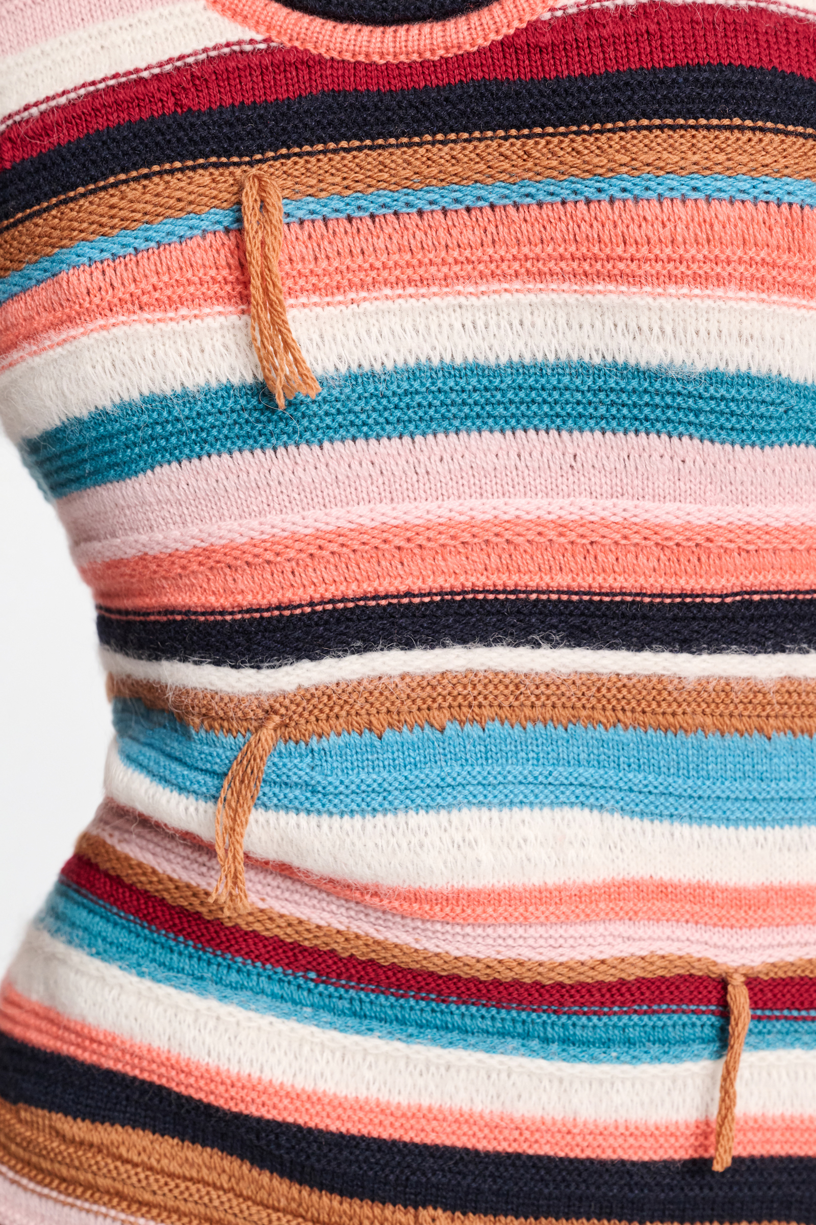 Dorothee Schumacher Striped mixed knit scoop neck dress multicolor stripe