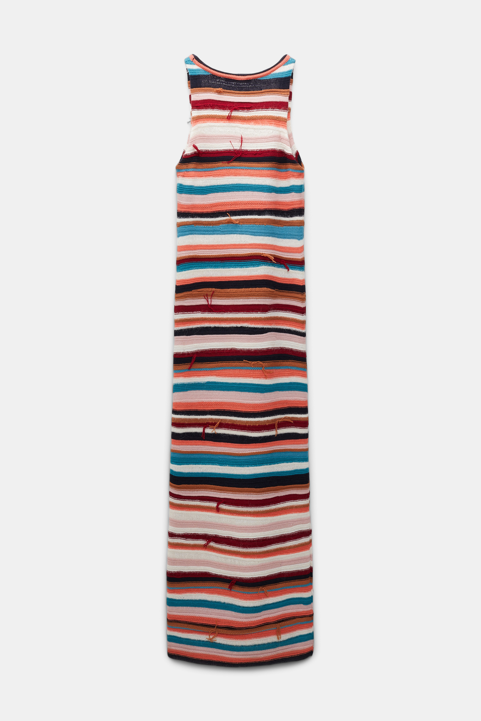 Dorothee Schumacher Striped mixed knit scoop neck dress multicolor stripe