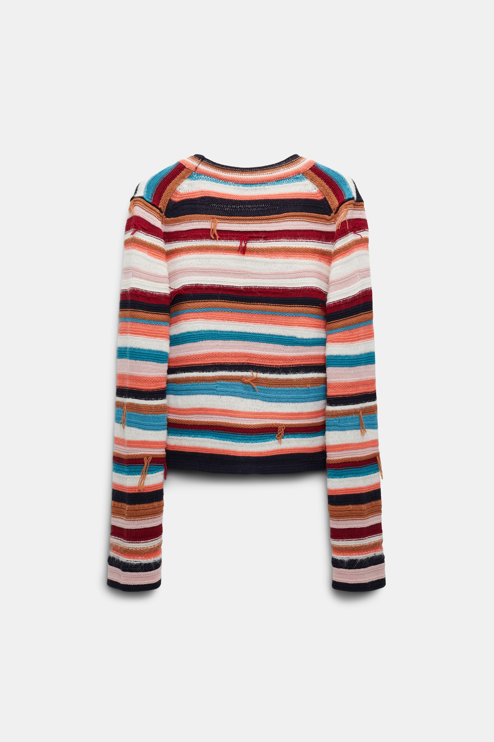 Dorothee Schumacher Striped mixed knit V-neck cardigan multicolor stripe